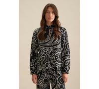 Stehkragenbluse Paisley Schwarz 34 (60.137654-0039-34)