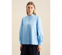 Klassische Bluse SEIDENSTICKER "Schwarze Rose", Damen, Gr. XL (42), blau (hellblau), 100% Baumwolle, unifarben, regular fit, ohne Ausschnitt, Langarm, Blusen, Langarm Kragen Uni (41033400-42) hellblau