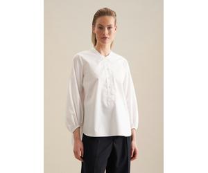 Stehkragenbluse Uni Weiß 42 (60.135253-0001-42)