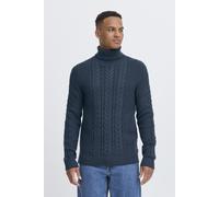 Stehkragenpullover BLEND "BHBASIM Roll", Herren, Gr. L, cornstalk, Strick, Obermaterial: 50% Baumwolle, 47% Polyacryl, 3% Nylon, unifarben, regular fit normal, Rippbündchen, Pullover Stehkragenpullove