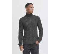 Stehkragenpullover BLEND "BHBASIM Roll", Herren, Gr. XL, grau (charcoal mix), Strick, Obermaterial: 50% Baumwolle, 47% Polyacryl, 3% Nylon, unifarben, regular fit normal, Rippbündchen, Pullover Stehkr