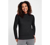Stehkragenpullover CASUAL LOOKS "Pullover", Damen, Gr. 40, schwarz, 100% Baumwolle, unifarben, Pullover Stehkragenpullover (93980908-40) schwarz