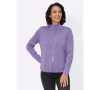 Stehkragenpullover CASUAL LOOKS "Pullover", Damen, Gr. 44, lila (lavendel), 100% Baumwolle, unifarben, Pullover Stehkragenpullover (95428553-44) lavendel