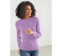Stehkragenpullover CASUAL LOOKS "Pullover", Damen, Gr. 52, lila (flieder), 50% Baumwolle, 50% Polyacryl, meliert, unifarben, figurumspielend, Pullover Stehkragenpullover (88181769-52) flieder