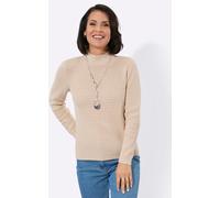 Stehkragenpullover CASUAL LOOKS "Stehkragen-Pullover", Damen, Gr. 36, beige (elfenbein), 100% Baumwolle, unifarben, Pullover Stehkragenpullover (57708618-36) elfenbein