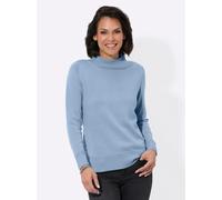 Stehkragenpullover CASUAL LOOKS "Stehkragen-Pullover", Damen, Gr. 38, blau (eisblau), 50% Baumwolle, 50% Polyacryl, unifarben, Pullover Stehkragenpullover (73343608-38) eisblau