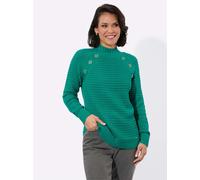 Stehkragenpullover CASUAL LOOKS "Stehkragen-Pullover", Damen, Gr. 42, grün (smaragd), 50% Baumwolle, 50% Polyacryl, unifarben, Pullover Stehkragenpullover (60468917-42) smaragd