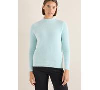 Stehkragenpullover CECIL, Damen, Gr. M (40), light foam blau, Strick, Obermaterial: 80% Polyester, 20% Baumwolle, unifarben, lässig geschnitten hüftbedeckend, Rundhals, Pullover Stehkragenpullover, St