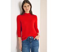 Stehkragenpullover CECIL, Damen, Gr. M (40), rot (pumpkin orange), Strick, Obermaterial: 37% Baumwolle, 34% Polyacryl, 26% Polyester, 3% Elasthan, unifarben, lässig geschnitten hüftbedeckend, Rundhals
