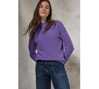 Stehkragenpullover CECIL, Damen, Gr. XL (44), lila (wild lila), Stoff, 68% Polyester, 32% Baumwolle, unifarben, normal normal, hoch geschlossener Ausschnitt, Bündchen, Pullover Stehkragenpullover, mit