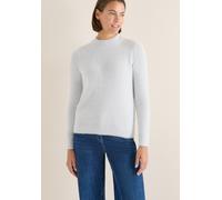 Stehkragenpullover CECIL, Damen, Gr. XL (44), luna grau melange, Strick, Obermaterial: 80% Polyester, 20% Baumwolle, unifarben, lässig geschnitten hüftbedeckend, Rundhals, Pullover Stehkragenpullover,