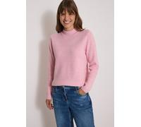 Stehkragenpullover CECIL, Damen, Gr. XL (44), rosa (mellow rose melange), Web, 37% Baumwolle, 34% Polyacryl, 26% Polyester, 3% Elasthan, unifarben, comfort fit normal, hoch geschlossener Ausschnitt, a