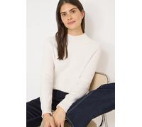 Stehkragenpullover CECIL, Damen, Gr. XXL (46), light greige, Strick, Obermaterial: 87% Polyester, 13% Baumwolle, unifarben, lässig geschnitten hüftbedeckend, Rundhals, Pullover Stehkragenpullover, mit