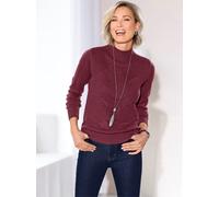 Stehkragenpullover CLASSIC BASICS "Langarm-Pullover", Damen, Gr. 38, lila (bordeaux), 100% Polyacryl, unifarben, Pullover Stehkragenpullover (98809228-38) bordeaux