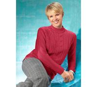 Stehkragenpullover CLASSIC BASICS "Pullover", Damen, Gr. 38, rot (dunkelrot), 100% Polyacryl, unifarben, figurumspielend, Pullover Stehkragenpullover (539222-38) dunkelrot