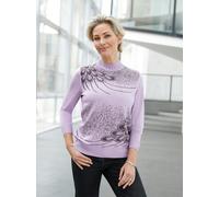 Stehkragenpullover CLASSIC BASICS "Pullover", Damen, Gr. 46, lila (flieder, gemustert), 100% Polyacryl, gemustert, Pullover Stehkragenpullover (61829667-46) flieder, gemustert
