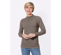 Stehkragenpullover CLASSIC BASICS "Stehkragen-Pullover", Damen, Gr. 40, grau (taupe), 50% Baumwolle, 50% Polyacryl, unifarben, Pullover Stehkragenpullover (94623224-40) taupe