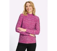 Stehkragenpullover CLASSIC BASICS "Stehkragen-Pullover", Damen, Gr. 44, pink (magenta, meliert), 100% Polyacryl, gemustert, mehrfarbig, meliert, Pullover Stehkragenpullover (78338308-44) magenta, meli