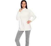 Strickpullover HEINE "Pullover", Damen, Gr. 42, beige (ecru), 100% Baumwolle, unifarben, Pullover Strickpullover (68180631-42) ecru