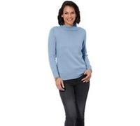 Stehkragenpullover CASUAL LOOKS "Stehkragen-Pullover", Damen, Gr. 46, blau (eisblau), 50% Baumwolle, 50% Polyacryl, unifarben, Pullover Stehkragenpullover (73343608-46) eisblau