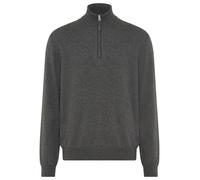 Stehkragenpullover GANT "COTTON/WOLL HALF ZIP", Herren, Gr. 3XL, grau (dunkelgrau melange), Strick, Obermaterial: 70% Baumwolle, 30% Wolle, normal, Rippbündchen, Pullover Stehkragenpullover, mit Ripps
