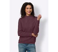 Stehkragenpullover HEINE "Stehkragen-Pullover", Damen, Gr. 38, lila (burgund), 50% Viskose, 25% Polyester, 25% Polyamid, unifarben, Pullover Stehkragenpullover (10500447-38) burgund