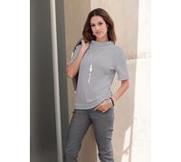 Stehkragenpullover INSPIRATIONEN "Pullover", Damen, Gr. 46, grau (steingrau), 100% Baumwolle, unifarben, Pullover Stehkragenpullover (32915825-46) steingrau