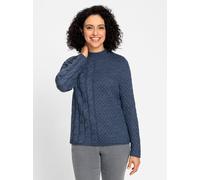 Stehkragenpullover INSPIRATIONEN "Stehkragen-Pullover", Damen, Gr. 38, blau (rauchblau), 60% Baumwolle, 40% Polyacryl, unifarben, Pullover Stehkragenpullover (46521745-38) rauchblau
