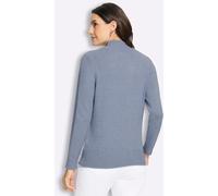 Stehkragenpullover INSPIRATIONEN "Stehkragen-Pullover", Damen, Gr. 40, blau (rauchblau, meliert), 50% Viskose, 28% Polyester, 22% Polyamid, meliert, unifarben, Pullover Stehkragenpullover (83201525-40