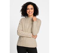 Stehkragenpullover INSPIRATIONEN "Stehkragen-Pullover", Damen, Gr. 48, beige (sand), 60% Baumwolle, 40% Polyacryl, unifarben, Pullover Stehkragenpullover (18870956-48) sand