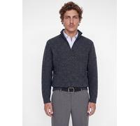 Stehkragenpullover JACK & JONES "JJROOSTER KNIT HALF ZIP", Herren, Gr. XS, grau (navy blazer detail:twist), Strick, Obermaterial: 70% Baumwolle, 30% Polyacryl, meliert, regular fit normal, ohne Aussch