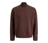 Stehkragenpullover JACK & JONES "JORNORREBRO KNIT HIGH NECK", Herren, Gr. M, deep mahogany, Strick, Obermaterial: 55% Baumwolle, 22% Polyester, 21% Polyacryl, 2% Elasthan, unifarben, relaxed fit norma
