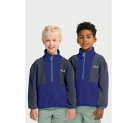 Stehkragenpullover JACK WOLFSKIN "COLORBLOCK TAUNUS HZ K", Jungen, Gr. 128, glowink, Obermaterial: 100% POLYESTER. Futter: 100% POLYESTER, Pullover Stehkragenpullover, Kinder-Fleecepullover, Colorbloc