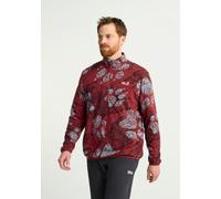 Stehkragenpullover JACK WOLFSKIN "PAW ERA 100 PRINT HZ M", Herren, Gr. XXL (58), rot (paw, merlot), Obermaterial: 100% POLYESTER, Pullover Stehkragenpullover (94832644-XXL) paw, merlot