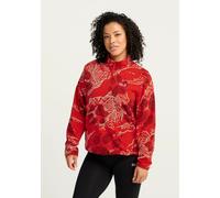 Stehkragenpullover JACK WOLFSKIN "PAW ERA 100 PRINT HZ W", Damen, Gr. M (38/40), rot (paw, sirenrot), Obermaterial: 100% POLYESTER, Pullover Stehkragenpullover, Fleecepullover, weich, komfortabel (453