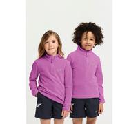 Stehkragenpullover JACK WOLFSKIN "TAUNUS 100 HZ K", Jungen, Gr. 152, foxglove, Obermaterial: 100% POLYESTER, Pullover Stehkragenpullover, Kinder-Fleecepullover, Halfzip-Reißverschluss, Stehkragen (999