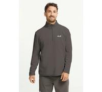 Stehkragenpullover JACK WOLFSKIN "TAUNUS 100 HZ M", Herren, Gr. S (48), flint, Obermaterial: 100% POLYESTER, Pullover Stehkragenpullover, Fleecepullover, Halfzip-Reißverschluss, Stehkragen (48053961-S