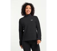 Stehkragenpullover JACK WOLFSKIN "TAUNUS 100 HZ W", Damen, Gr. XL (46), schwarz, Obermaterial: 100% POLYESTER, Pullover Stehkragenpullover, Fleecepullover, Halfzip-Reißverschluss, Stehkragen (53152209