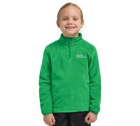 Stehkragenpullover JACK WOLFSKIN "TAUNUS HALFZIP K", Kinder, Gr. 104, grün (mystic grün), Fleece, Obermaterial: 100% Polyester, Pullover Stehkragenpullover, einfache Temperaturregulierung, wärmend, fü