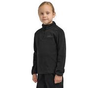 Stehkragenpullover JACK WOLFSKIN "TAUNUS HALFZIP K", Kinder, Gr. 104, schwarz (granite, schwarz), Obermaterial: 100% POLYESTER; Futter:100% POLYESTER, Pullover Stehkragenpullover (85614510-104) granit