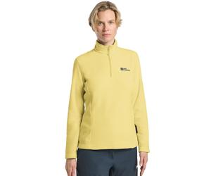 Stehkragenpullover JACK WOLFSKIN "TAUNUS HZ W", Damen, Gr. XL (46), gelb (lemonice), Obermaterial: 100% Polyester, Pullover Stehkragenpullover (47974219-XL) lemonice