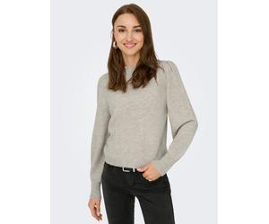 Stehkragenpullover JDY "JDYRUE LIFE L/S PULLOVER KNT NOOS", Damen, Gr. M, grau (chateau gray detail:melange), Strick, Obermaterial: 51% Polyester, 46% Polyacryl, 3% Elasthan, meliert, taillenbedeckt,