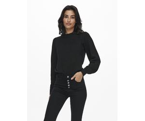 Stehkragenpullover JDY "JDYRUE LIFE L/S PULLOVER KNT NOOS", Damen, Gr. XS, schwarz, Strick, Obermaterial: 51% Polyester, 46% Polyacryl, 3% Elasthan, unifarben, taillenbedeckt, Rundhals, Pullover Stehk