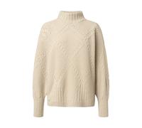 Stehkragenpullover JOOP "Konfia", Damen, Gr. 38, light beige, Strick, Obermaterial: 35% Polyamid, 30% Wolle, 30% Viskose, 5% Kaschmir, normal, Rippbündchen, Pullover Stehkragenpullover, Rautenmuster m