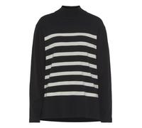 Rollkragenpullover LASCANA Gr. 44/46, schwarz (schwarz, creme) Damen Pullover Rollkragenpullover (41126617-44)