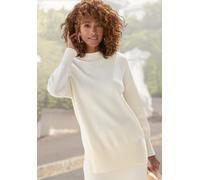 Stehkragenpullover LASCANA "mit breiten Abschlüssen", Damen, Gr. 48/50, beige (hellbeige), Strick, Obermaterial: 50% Viskose, 28% Polyester, 22% Polyamid, unifarben, figurumspielend hüftbedeckend, hoc