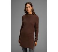 Stehkragenpullover LAURA SCOTT, Damen, Gr. 44/46, braun mélange, Strick, Obermaterial: 50% Viskose, 28% Polyester, 22% Polyamid, meliert, Basic, figurumspielend Po-bedeckend, Pullover Stehkragenpullov