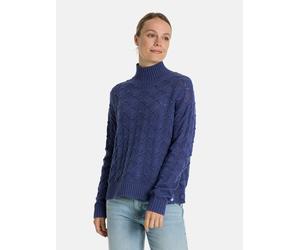 Stehkragenpullover LIEBLINGSSTÜCK "ColineL", Damen, Gr. 38, 460, jeans, 60% Baumwolle, 40% Polyacryl, normal, ohne Ausschnitt, Pullover Stehkragenpullover, mit Baumwoll-Anteil (50065234-38) 460, jeans
