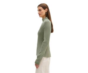 Stehkragenpullover MARC O'POLO "aus Heavy Weight Cotton", Damen, Gr. L, grün (smooth sage), Obermaterial: 100% Baumwolle, unifarben, Pullover Stehkragenpullover (25018444-L) smooth sage