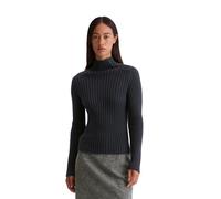 Stehkragenpullover MARC O'POLO "aus Heavy Weight Cotton", Damen, Gr. S, blau (deep night blau), Obermaterial: 100% Baumwolle, unifarben, Pullover Stehkragenpullover (77587121-S) deep night blau